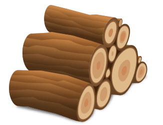 stosy drewna